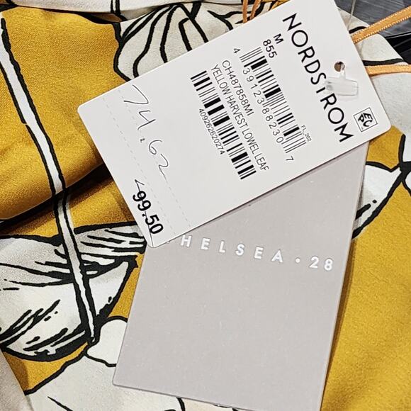 Chelsea28 Side Tie Satin Dress Spaghetti Straps Yellow harvest Size Medium - Picture 13 of 13